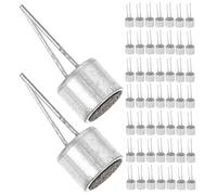 SOIMISS 100pcs Microphone à Condensateur Électret Cylindrique avec 2 Broches, Captation Omnidirectionnelle en Cuivre, Installation Discrète pour Réunions et Formations