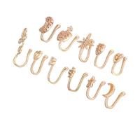 SOIMISS 11 pièces Set de Anneaux Nez sans Perçage Cuivre Clips Septum Fantaisie avec Zircon pour Femmes et Hommes Bijoux Faux Piercing Élégants pour Fête et Quotidien