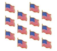SOIMISS 12 Épingles à Badge Drapeau Américain en Fer, Lot de 12 Pièces, Décoration Résistante pour Costume, Accessoire Créatif Fête de L'indépendance Collectionneurs