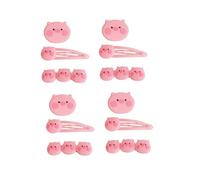 SOIMISS 12 pièces Cartoon Pig Hairpins Barrettes Set Accessoires Cheveux Mignonnes pour Fille Pinces Coiffure Faciles à Porter et Retirer Cadeau pour Anniversaires et Mariages