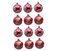 SOIMISS 12 Pièces de Noël Rouges Incassables pour Décoration Sapin Fête Maison et Vitrine