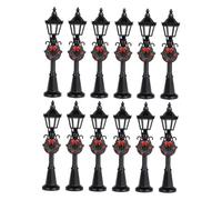 SOIMISS 12 Pièces Dollhouse Outdoor Metal Post Lights for DIY Village Scenes Christmas Micro Landscape Accessories