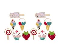 SOIMISS 12 Pièces Épingle en Alliage Légère et Confortable de Glace et Fraise, Épingle de Veste pour Femme, pour Fête de Bonbons et Robes D'été