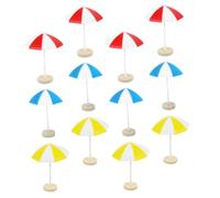 SOIMISS 12 pièces Miniature Sun Umbrella Décoration Plage Miniature pour Maison de Poupée Accessoires DIY Paysage Bord de Mer Parasol Plage Rouge Bleu Jaune