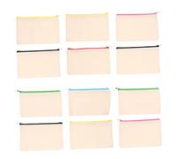 SOIMISS 12 pièces Trousse Toile Pochette Zippée pour Crayons et Cosmétiques Sac de Voyage Multifonction Trousse à Dessiner Personnalisable Couleur Aléatoire Couleur Aléatoire