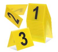 SOIMISS 15 pièces Marqueurs Numéro de Table Plastique Triangulaires Jaune et Noir Résistants et Stables pour Restaurant Preuves et