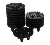 SOIMISS 15 Pièces Pieds Respirants pour Pots de Fleurs en Plastique, | Base Ventilée Stable en Milieu Humide, Plastique Noir, pour Jardinières et Pots D’extérieur