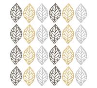 SOIMISS 150 Pièces Pendentifs Creuses Alliage Breloques Naturelles pour Fabrication de Bijoux DIY Charms Arbre Élégants pour Colliers Bracelets et Boucles Oreilles Couleurs Doré Blanc et