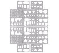 SOIMISS 16 Pièces Moules en Feutrine de Laine Gris pour Feutrage à L'aiguille, Ensemble de Gabarits Variés pour Détails Visage Animaux, Kit Créatif DIY pour Loisirs D'artisanat Textile