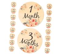 SOIMISS 18 Disques en Bois pour Étapes Clés Mensuelles Bébé Cartes Photo Croissance -Né Accessoires Légers pour Souvenirs de Développement