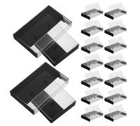 SOIMISS 18 Pcs Boîte de Rangement en Plastique PS pour Cassettes Audio Vintage Noir, Légère Grosse Capacité, pour L'affichage en Magasin de Musique