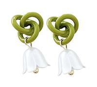 SOIMISS 1paire Boucles Oreilles Pendantes Fleurs De Muguet Élégantes Et Confortables Accessoire Floral Polyvalent Pour Femmes Pour Toutes Occasions