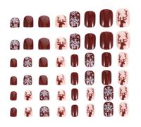 SOIMISS 2 Boîtes Autocollants pour Faux Ongles de Noël à Couverture Complète, Abs, Légers, sans Traces, pour Nail Art, Salon de Manucure et Usage Domestique