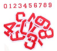 SOIMISS 2 ensembles Autocollants Chiffres Tissu pour Maillots de Football de Rouge Stickers Numériques Autoadhésifs pour Réparation et Personnalisation de T-shirts Sport