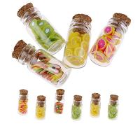 SOIMISS 2 Ensembles Bouteilles Verre pour Maison De Poupées Accessoires Alimentaires Réalistes pour Jouets Miniatures Décorations Colorées Et Détails Réalistes 10 Pièces * 2