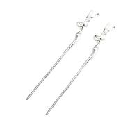 SOIMISS 2 Pièces Baguettes De Cheveux Géométriques En Métal Oriental Rose En Forme De Ancien Baguettes De Cheveux D'argent Épingles à Cheveux Pour Femmes Ouah Silver Alliage De Zinc