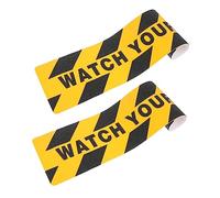 SOIMISS 2 pièces Bande Adhésive Antidérapante avec Texte Watch Your Step pour Sol Humide Signalisation de Sécurité pour Escaliers et Passages Noir et Jaune