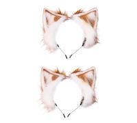 SOIMISS 2 Pièces bandeau oreilles de chat pince à cheveux oreilles de chat en peluche coiffe d'oreilles d'animaux pinces cheveu accesoire noel couvre-chef oreilles d'animaux métal