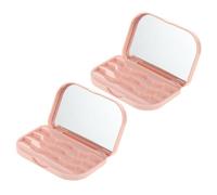 SOIMISS 2 pièces Boîte de Rangement Portable pour Faux Cils Organiseur Compact et Étui Maquillage Pratique Rose Protection et Stockage Facile des Cils