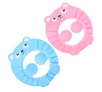 SOIMISS 2 pièces Bonnet de Bain Garçon Fille Ajustable Eva Durable Casquette pour Garçon Fille Protège Yeux et Oreilles Lot Rose Bleu pour Tour de Tête