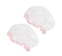 SOIMISS 2 pièces Bonnet de Imperméable Satin et Confortable avec Bande Élastique Protection Cheveux Femme pour Salle de Bain et Voyage