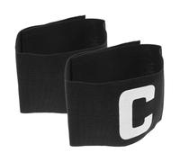 SOIMISS 2 pièces Brassard Football Capitaine Noir Autoadhésif Confortable Maintien Sécurisé pour Joueurs et Adultes Leadership Équipe