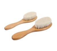 SOIMISS 2 pièces Brosse à Cheveux Laine Naturelle Brosse Moustache Coiffure Barbe Nettoyage Cou Barbier Bois Facile à Laver Usage Professionnel et Maison