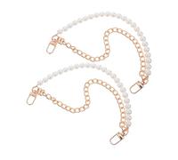 SOIMISS 2 pièces Chaîne de Sac à Main Métal avec Perles Imitation Bandoulière Résistante et Élégante pour Petite Pochette Accessoire Mode pour Usage Quotidien et Occasions Spéciales