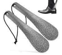SOIMISS 2 Pièces Chausse-pied Métal 19cm Noir, Aide à Porter Chaussures | Poignée Courte Facile à Saisir, Bord Lisse Arrondi, Usage Maison et Voyage, pour Adultes