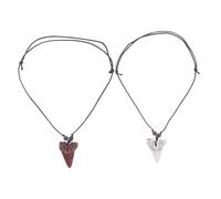 SOIMISS 2 pièces Collier pour Hommes de Blanc Marron Pendentif Dent de Requin Style Tribal pour Surfeurs pour Fêtes de Plage Usage