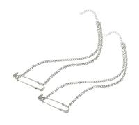 SOIMISS 2 pièces Collier Trombone Créatif Alliage Pendentif Épingle de Sûreté Artistique Chaîne Légère Ras Du Cou pour Femmes Accessoire à Porter Au Quotidien