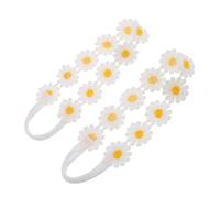 SOIMISS 2 pièces Couronne de Fleurs pour Femmes et Bandeaux Floraux Élastiques Tissu avec Marguerites Accessoires de Cheveux pour Mariage Fête et Plage