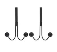 SOIMISS 2 pièces Crochets Muraux sans Perçage Double Tête Métal Noir Patère Porte Multifonction pour Vêtements Chapeaux Serviettes Organiseur Suspendu Pratique