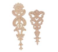 SOIMISS 2 Pièces Décorations Murales Massif Style Européen Appliques Sculptées Légères pour Meubles Portes et Murs Ornements à Peindre et Personnaliser