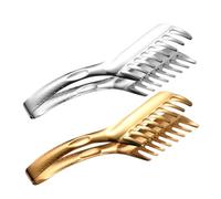 SOIMISS 2 Pièces Food Tongs Set Thickened Stainless Steel Serving Tongs With Comb Design Extended Handle For Bbq Bread Steak Salad Cooking
