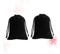 SOIMISS 2 pièces Lot Noir avec Cordon Pochons de Rangement pour Bijoux Voyage et Fêtes