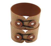 SOIMISS 2 pièces Manchon Réglable Aspect Cuir pour Tasse et Bouteille Isolant Thermique Protection Antichoc Lot de Manchons Effet Bois Marron pour Gobelets Métalliques et Bouteilles