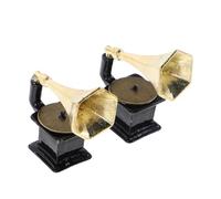 SOIMISS 2 Pièces Mini Record Player Vintage Phonograph Dollhouse Accessories Compact Retro Decoration for Miniature Scenes