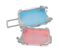 SOIMISS 2 Pièces Mini Valise Trolley Mini-Rangement de Maquillage étui Porte Faux Cils Mini boîtes à Bonbons Organisateur de Porte-Cils Mini Valise de Maquillage Plastique