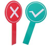 SOIMISS 2 pièces Palettes De Vote Double Face Panneau Rigide Résistant Eau Portable Outils École Décision Oui Non Vert Rouge Pour Enseignants Étudiants