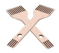 SOIMISS 2 Pièces Peigne à Tisser Double-Face Bois Outil Manuel Portable pour Fil Tissage DIY Tapisseries Écharpes et Accessoires Décoratifs