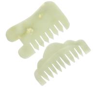 SOIMISS 2 pièces Peignes Jade Naturel pour Massage Acupoint Tête et Visage Combs de Soin Peau et Grattage Stimule Circulation et Maux de Tête