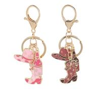 SOIMISS 2 Pièces Pendentif Cowboy Chapeau Pendentifs De à Main Porte-clés Cow-boy Keychain Boot Cowgirl Trousseau De Démarrage Décorations De Fête à Thème Western Alliage De Zinc