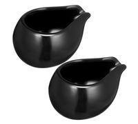 SOIMISS 2 pièces Pichets à Lait Céramique Noirs Coupes Sauces Lisses sans Bavure Contenants Décoratifs pour Maison et Café