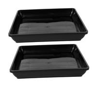 SOIMISS 2 Pièces Plateau De Pot De Fleur Égouttoir Carré Jardinière Représente Les Plantes D'extérieur Soucoupes Végétales pour Le Plein Air Bac à Plantes À L'intérieur Balcon Black PP