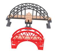 SOIMISS 2 pièces Pont Bois pour Train Ponts Décoratifs Bois pour Modèles de Chemin pour Jouer et Éduquer à École
