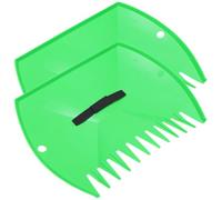 SOIMISS 2 Pièces Râteau à Feuilles Mortes Râteau de Jardin en Plastique Vert, Léger, Structure Robuste, pour Ramasser Les Feuilles et Balayer la Neige