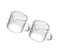 SOIMISS 2 pièces Verre Double Bec Verseur Tasse à Lait et Café Transparente Verre de Qualité pour Thé et Pâtisserie Maison
