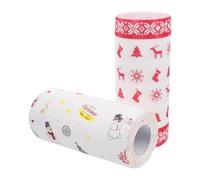 SOIMISS 2 Rouleaux de Papier Sulfurisé à Motifs de Noël Papier Anti-Graisse Jetable pour Cuisson et Friture Carré pour Barbecue et Sorties en Plein Air Protection Alimentaire Pratique