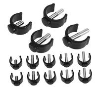 SOIMISS 20 pièces Accessoires de Canne de Marche C Forme Clips Réglables Abs et Acier pour Béquilles Adaptés Aux Bâtons de Randonnée et Déambulateurs